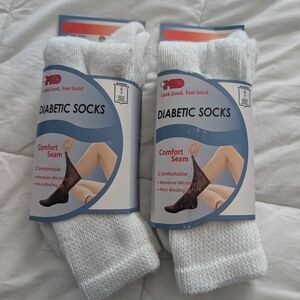 Diabetic White Quarter Socks - 2 packs